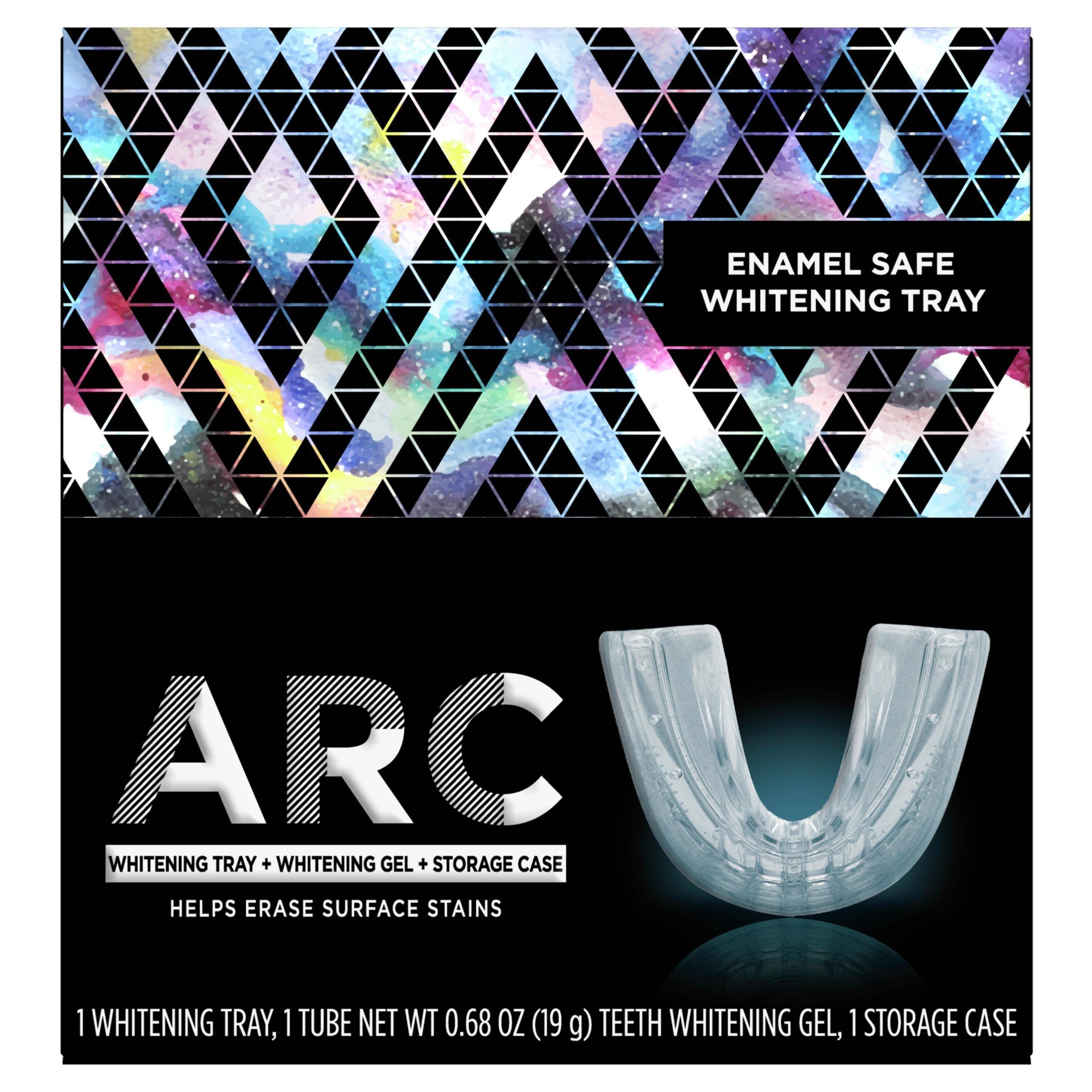 slide 1 of 8, ARC Oral Care ARC Whitening Kit with Hydrogen Peroxide includes Whitening Tray + Whitening Gel + Storage Case, 0.68 oz