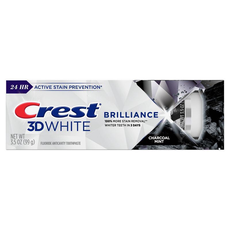 slide 8 of 12, Crest 3D White Brilliance Charcoal Teeth Whitening Toothpaste - 3.5oz, 3.5 oz