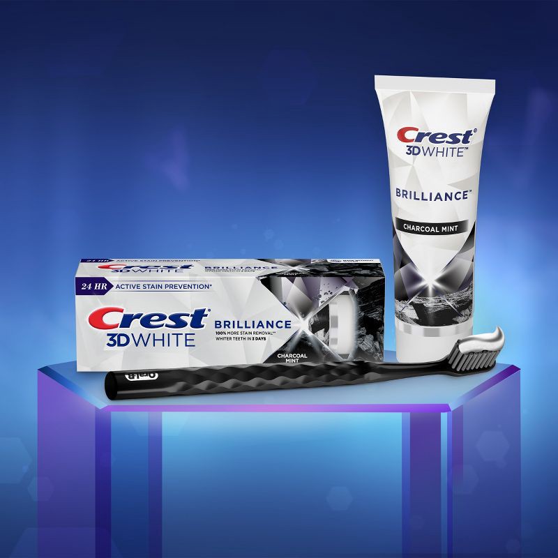 slide 3 of 12, Crest 3D White Brilliance Charcoal Teeth Whitening Toothpaste - 3.5oz, 3.5 oz