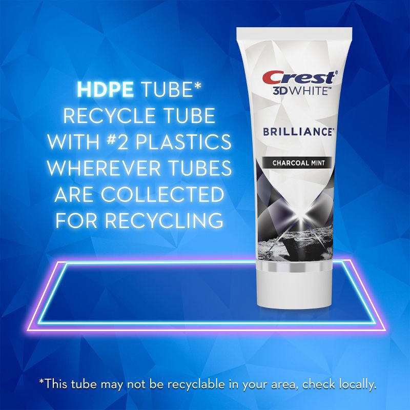 slide 11 of 12, Crest 3D White Brilliance Charcoal Teeth Whitening Toothpaste - 3.5oz, 3.5 oz