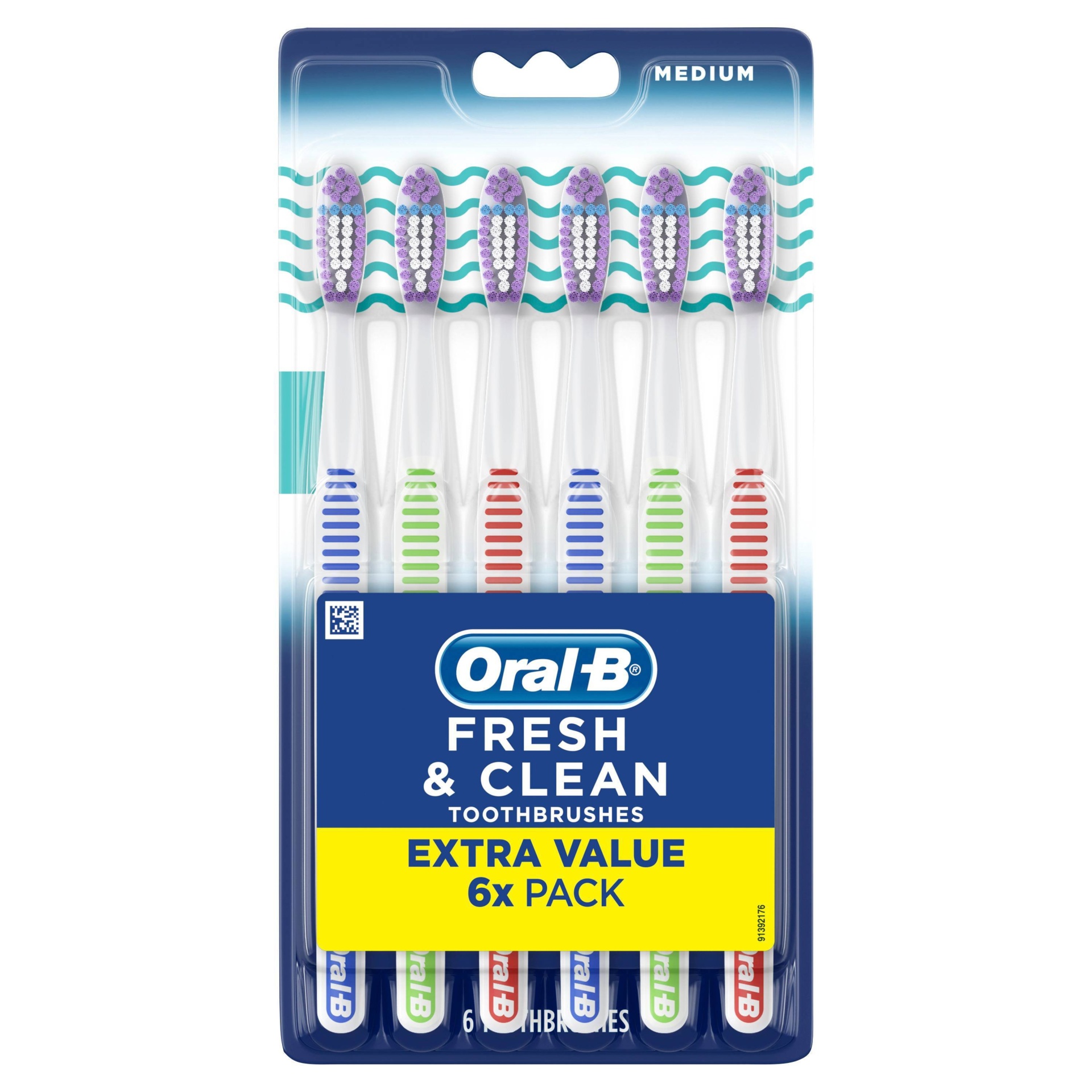 slide 1 of 4, Oral-B Fresh & Clean Toothbrushes - Medium, 6 ct