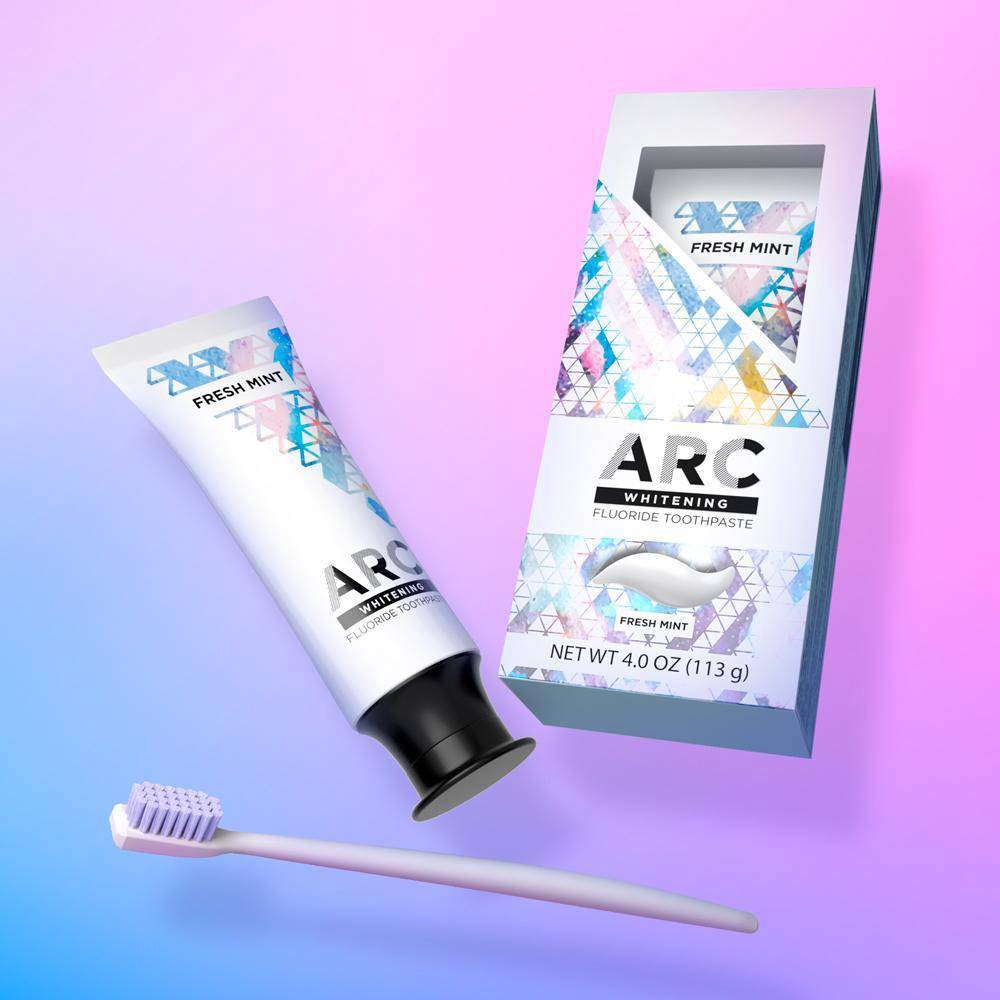 slide 3 of 5, ARC Oral Care Fresh Mint Whitening Fluoride Toothpaste - 4oz, 4 oz