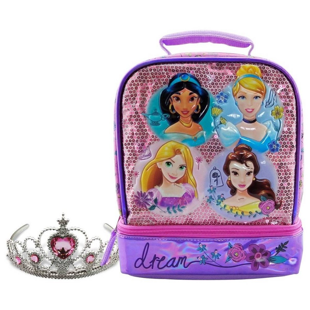 Kids Disney Princess Dual Compartment Drop Bottom Lunch Bag for Girls –  Realmdrop Shop