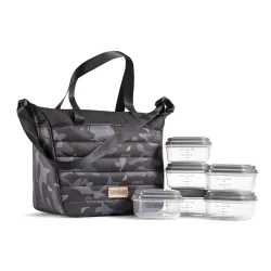 Fit + Fresh Insulated Lunch Bag - Gray Marble