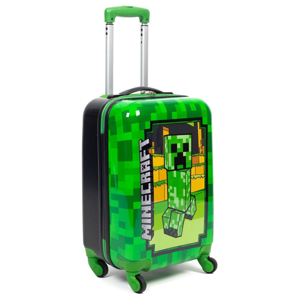 Minecraft Creeper Kids' Hardside Carry On Suitcase - Black : Target