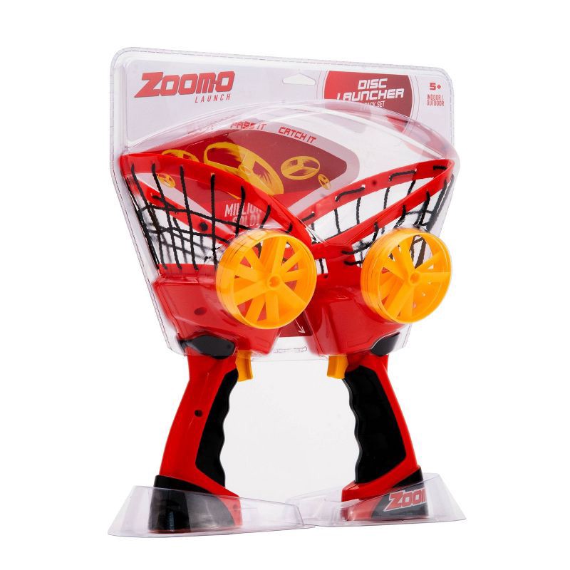 slide 7 of 8, Zoom-O Disc Launcher - 2pk: Outdoor Sports Toys for Kids, 2 ct