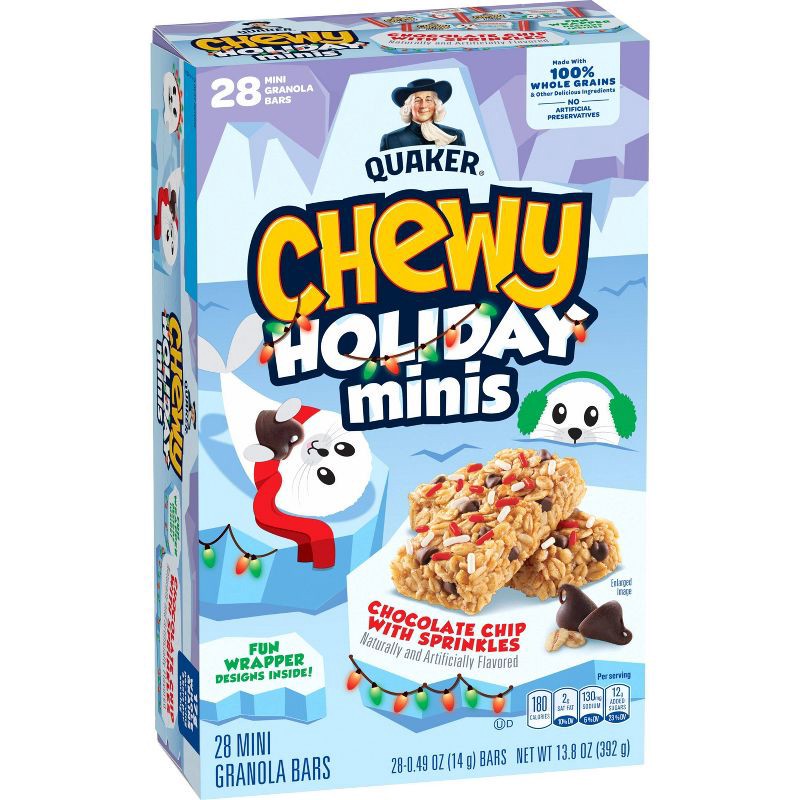 slide 2 of 7, Quaker Chewy Snack Bars Christmas Minis - 13.8oz/28ct, 13.8 oz, 28 ct