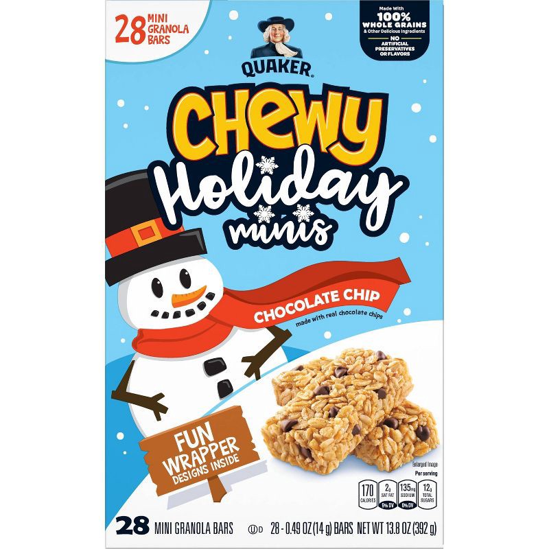 slide 2 of 5, Quaker Chewy Christmas Minis - 13.8oz/28ct, 13.8 oz, 28 ct