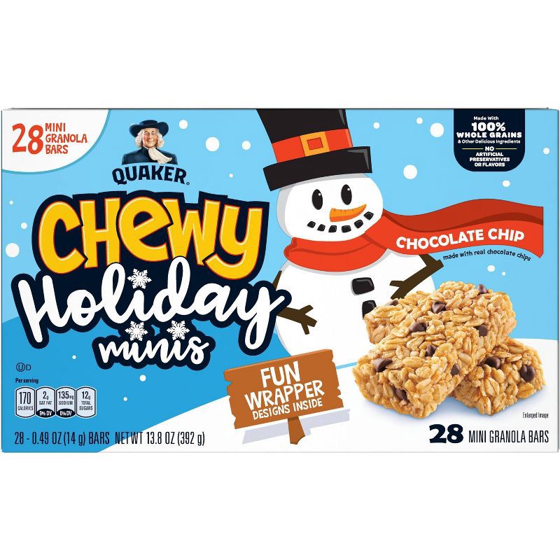 slide 3 of 5, Quaker Chewy Christmas Minis - 13.8oz/28ct, 13.8 oz, 28 ct