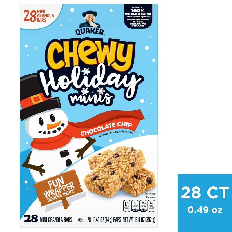 slide 1 of 5, Quaker Chewy Christmas Minis - 13.8oz/28ct, 13.8 oz, 28 ct