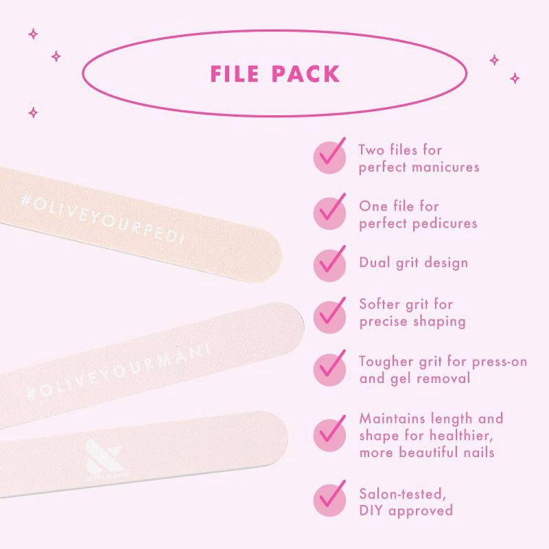 slide 5 of 5, Olive & June Nail File - 3pk, 3 ct