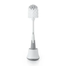 OXO TOT Bottle Brush with Bristled Cleaner & Stand - Gray