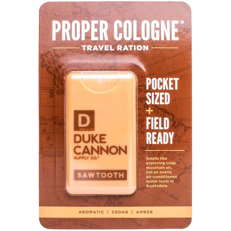 slide 1 of 5, Duke Cannon Supply Co. Duke Cannon Men's Sawtooth Proper Cologne - Alpine Air & Cedarwood Cologne - Trial Size - 0.35 fl oz, 0.35 fl oz