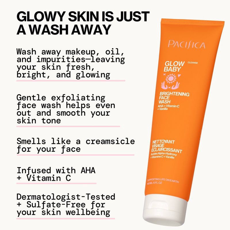 slide 11 of 11, Pacifica Glow Baby Brightening Face Wash - Orange - 5 fl oz, 5 fl oz