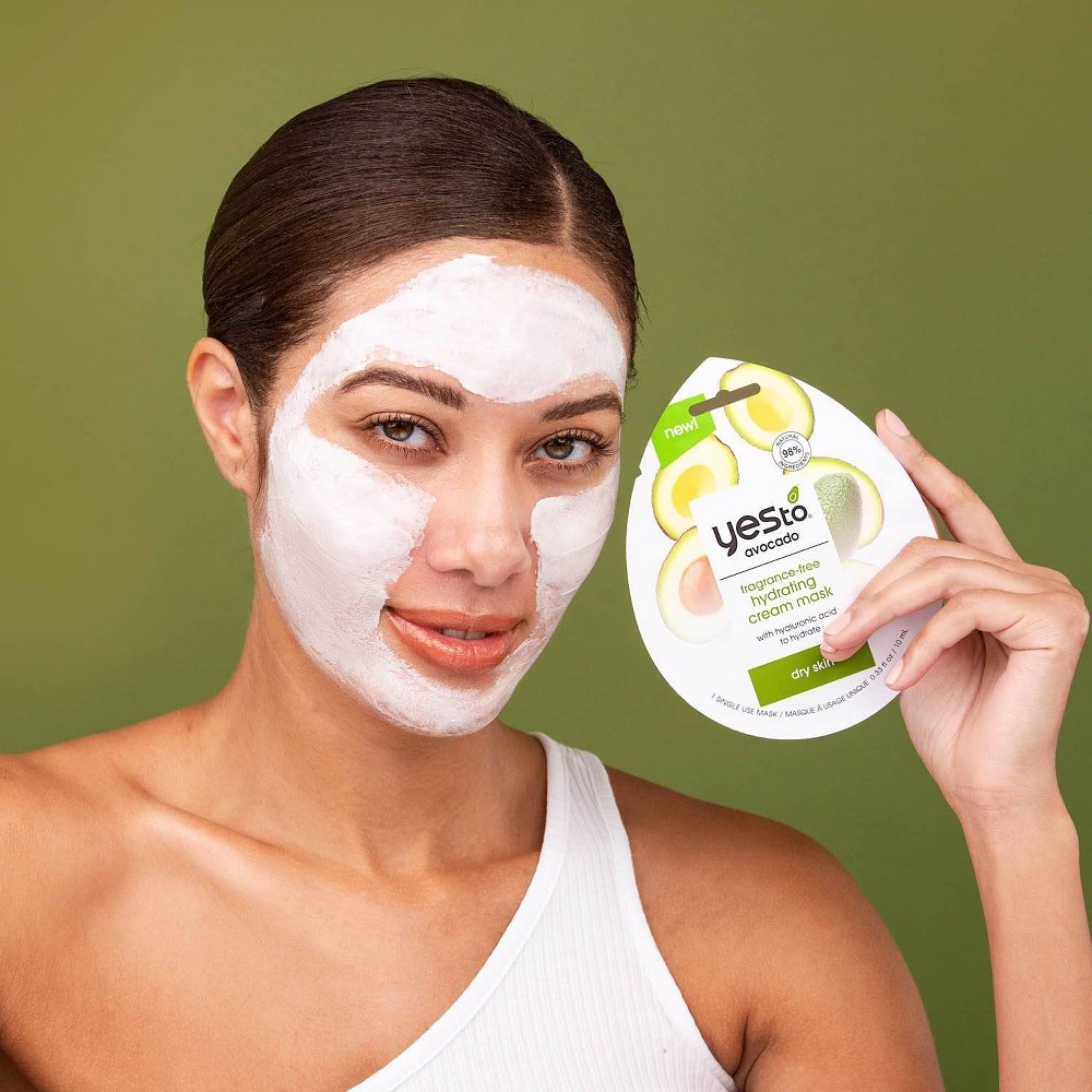 slide 2 of 10, Yes to Avocado Cream Mask - Unscented, 0.33 fl oz