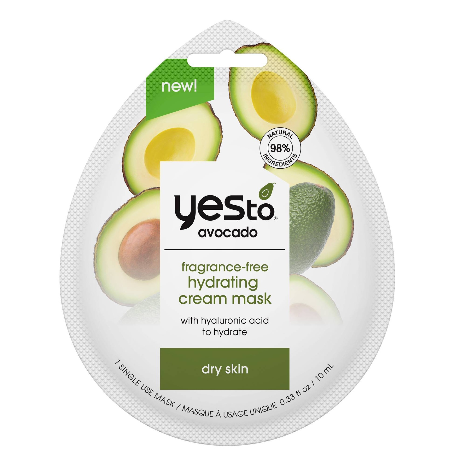 slide 1 of 10, Yes to Avocado Cream Mask - Unscented, 0.33 fl oz