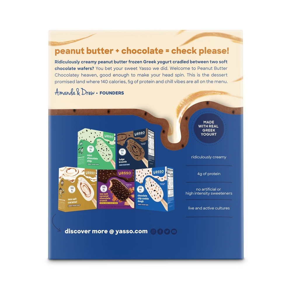 slide 2 of 8, Yasso Peanut Butter Frozen Greek Yogurt Sandwich, 10 oz, 4 ct
