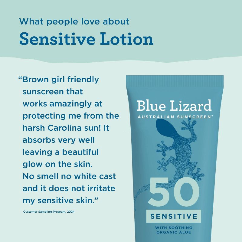 slide 5 of 11, Blue Lizard Sensitive Mineral Sunscreen Lotion - SPF 50+ - 5 fl oz, 5 fl oz