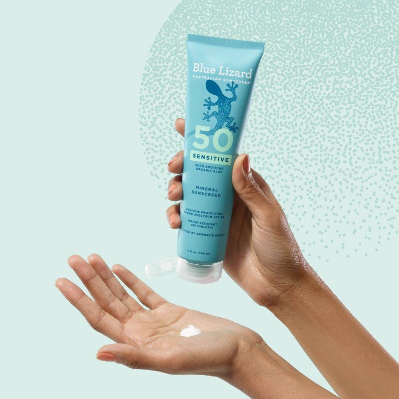 slide 9 of 11, Blue Lizard Sensitive Mineral Sunscreen Lotion - SPF 50+ - 5 fl oz, 5 fl oz