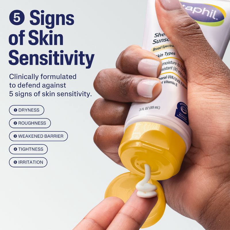 slide 4 of 8, Cetaphil Sheer Mineral Sunscreen Face & Body SPF 50 - 3 fl oz, 0 x 3 fl oz