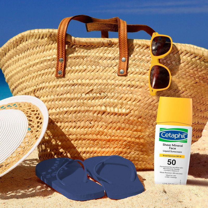 slide 4 of 7, Cetaphil Sheer Mineral Liquid Face Sunscreen SPF 50 - 1.7 fl oz, 0 x 1.7 fl oz