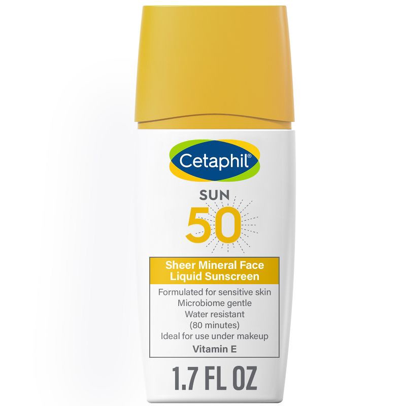 slide 1 of 7, Cetaphil Sheer Mineral Liquid Face Sunscreen SPF 50 - 1.7 fl oz, 0 x 1.7 fl oz