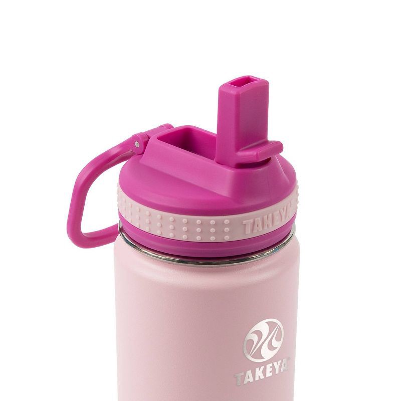 slide 3 of 6, Takeya 14oz Actives Insulated Stainless Steel Bottle with Straw Lid - Pink, 1 ct