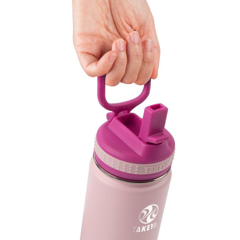 slide 2 of 6, Takeya 14oz Actives Insulated Stainless Steel Bottle with Straw Lid - Pink, 1 ct
