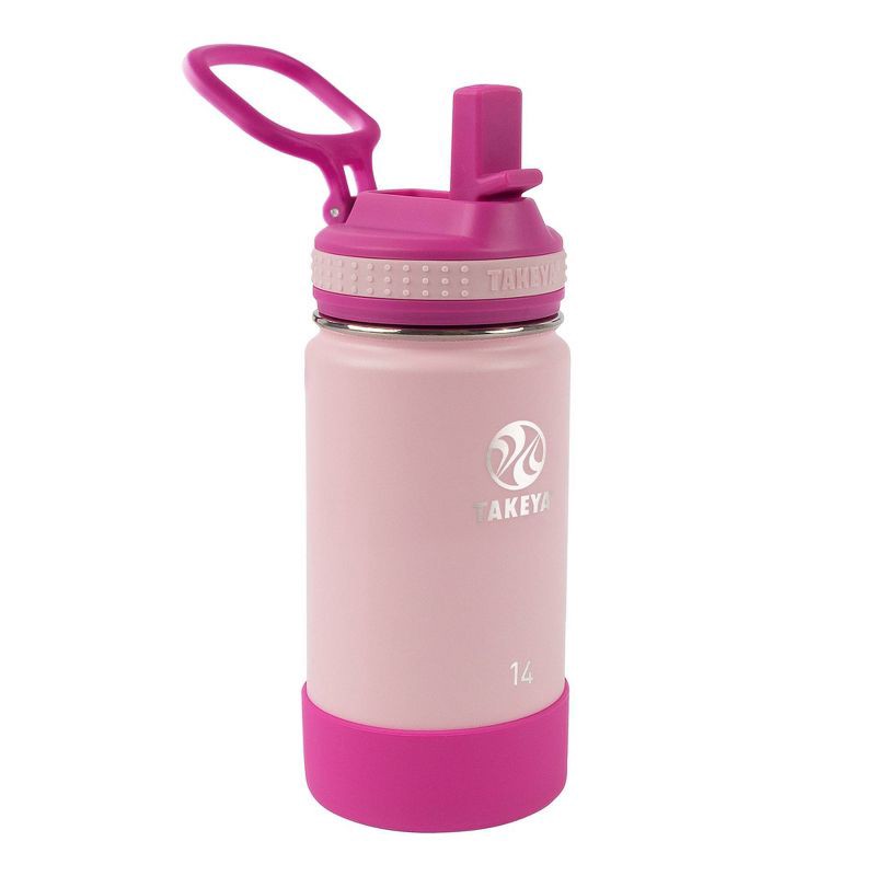 slide 1 of 6, Takeya 14oz Actives Insulated Stainless Steel Bottle with Straw Lid - Pink, 1 ct