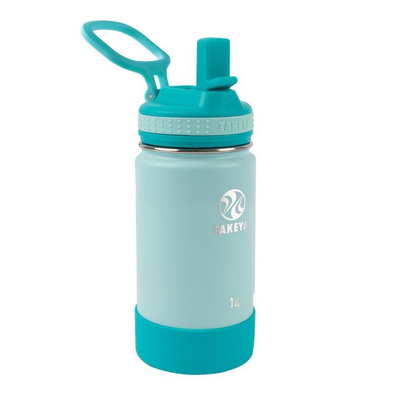 slide 1 of 4, Takeya 14oz Actives Insulated Stainless Steel Bottle with Straw Lid - Mint, 1 ct