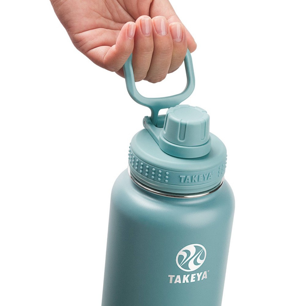 slide 4 of 4, Takeya 32oz Actives Insulated Stainless Steel Bottle with Spout Lid - Sage, 1 ct