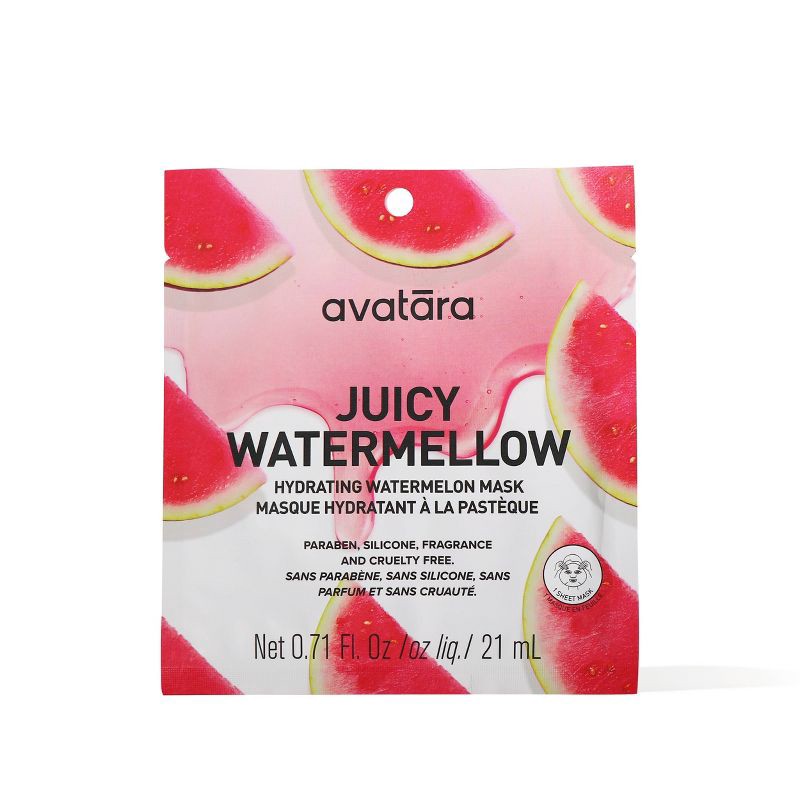 slide 1 of 7, Avatara Watermellow Hydrating Mask - 0.71 fl oz: Paraben-Free, Petroleum-Free, Phthalate-Free, For Dry Skin, 0.71 fl oz