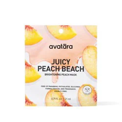 Avatara Peach Beach Brightening Mask - 0.71 fl oz: Paraben-Free, Combination Skin, Sheet Mask, Face Application