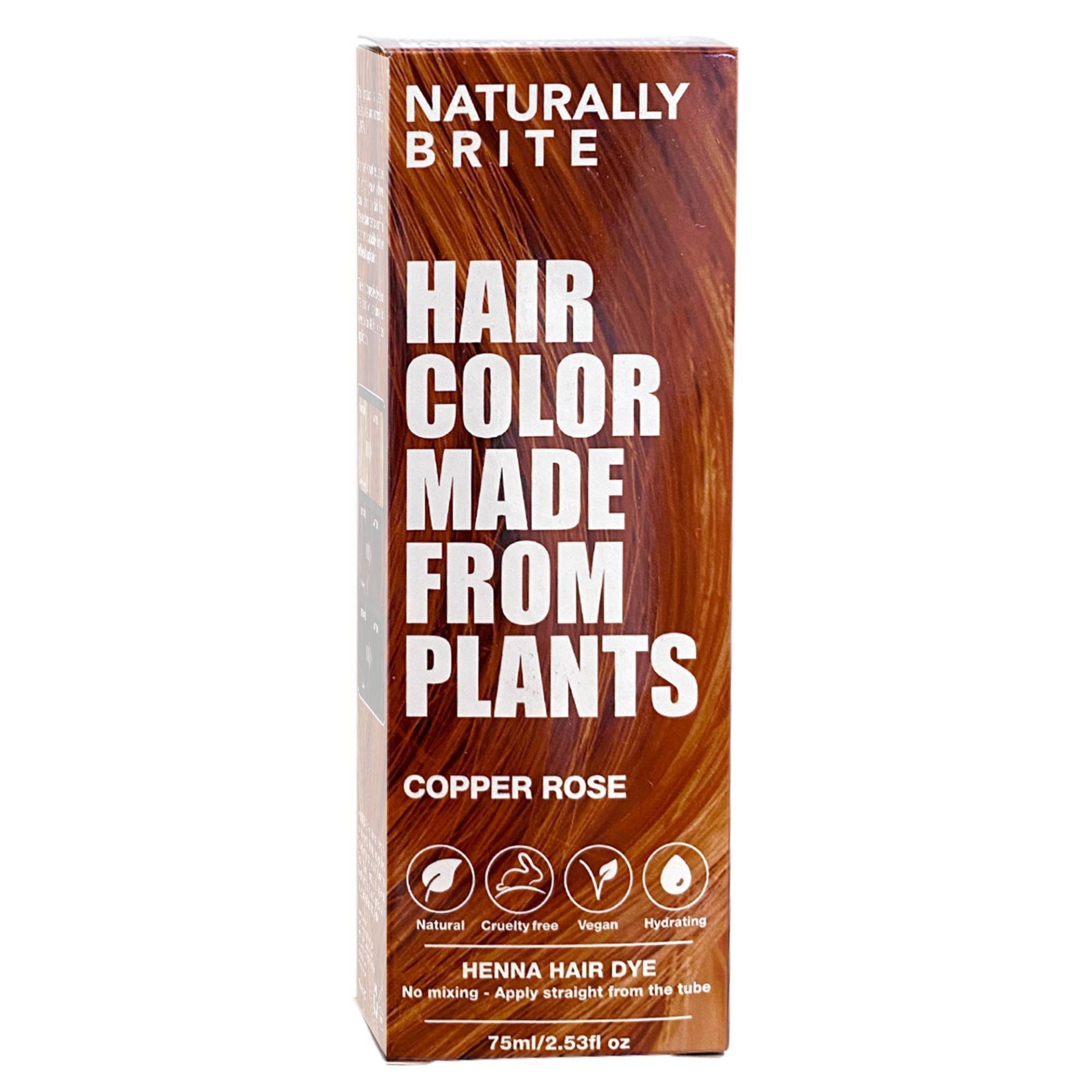 slide 1 of 10, BRITE Naturally Henna Hair Dye Copper Rose, 2.53 fl oz