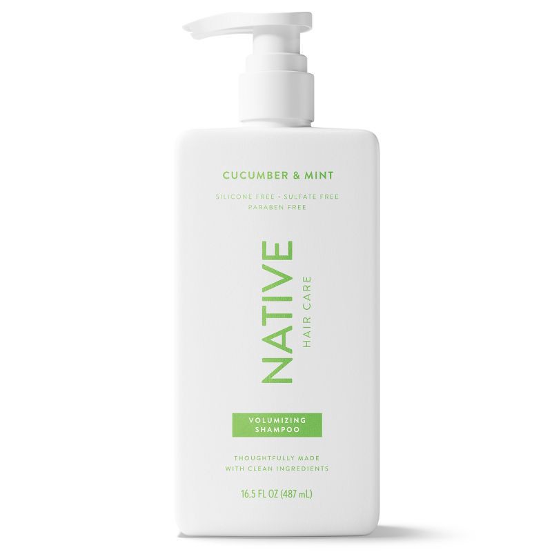 slide 11 of 12, Native Vegan Cucumber & Mint Natural Volume Shampoo, Clean, Sulfate, Paraben and Silicone Free - 16.5 fl oz, 16.5 fl oz