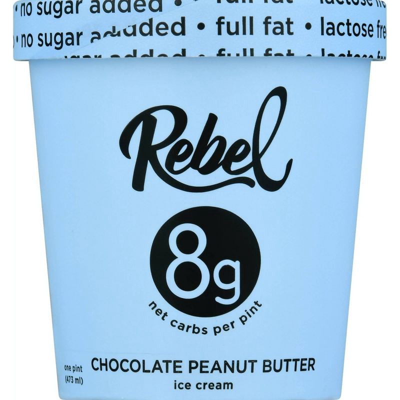 slide 1 of 4, Rebel Ice Cream Chocolate Peanut Butter Ice Cream - 16oz, 16 oz