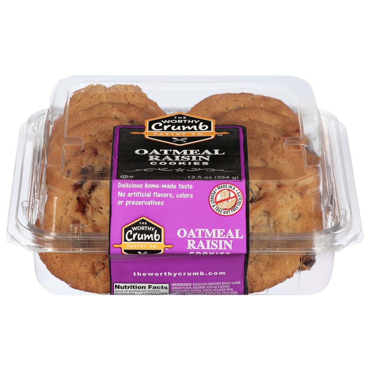 slide 6 of 13, The Worthy Crumb Oatmeal Raisin Cookies 12.5 oz, 12.5 oz