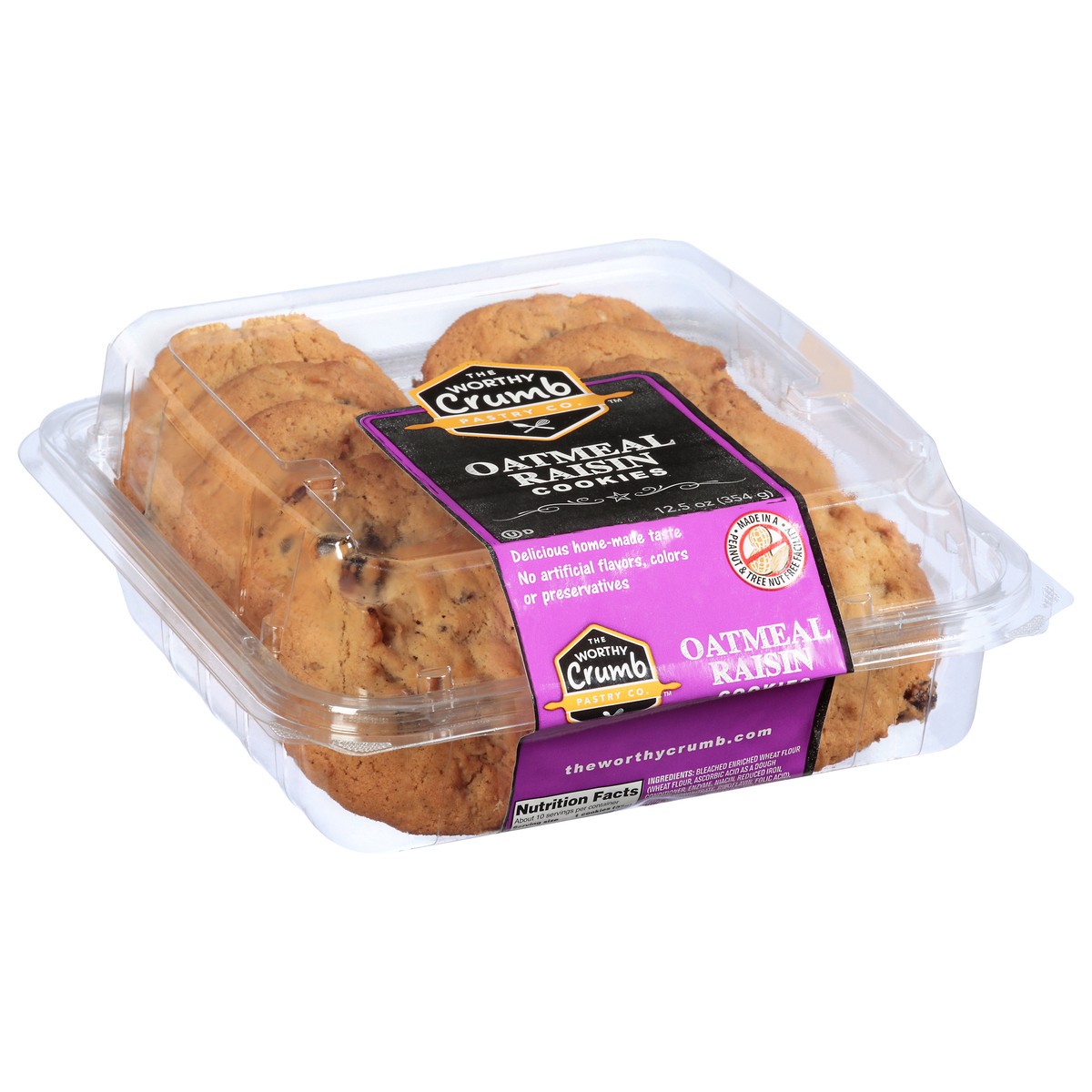 slide 7 of 13, The Worthy Crumb Oatmeal Raisin Cookies 12.5 oz, 12.5 oz