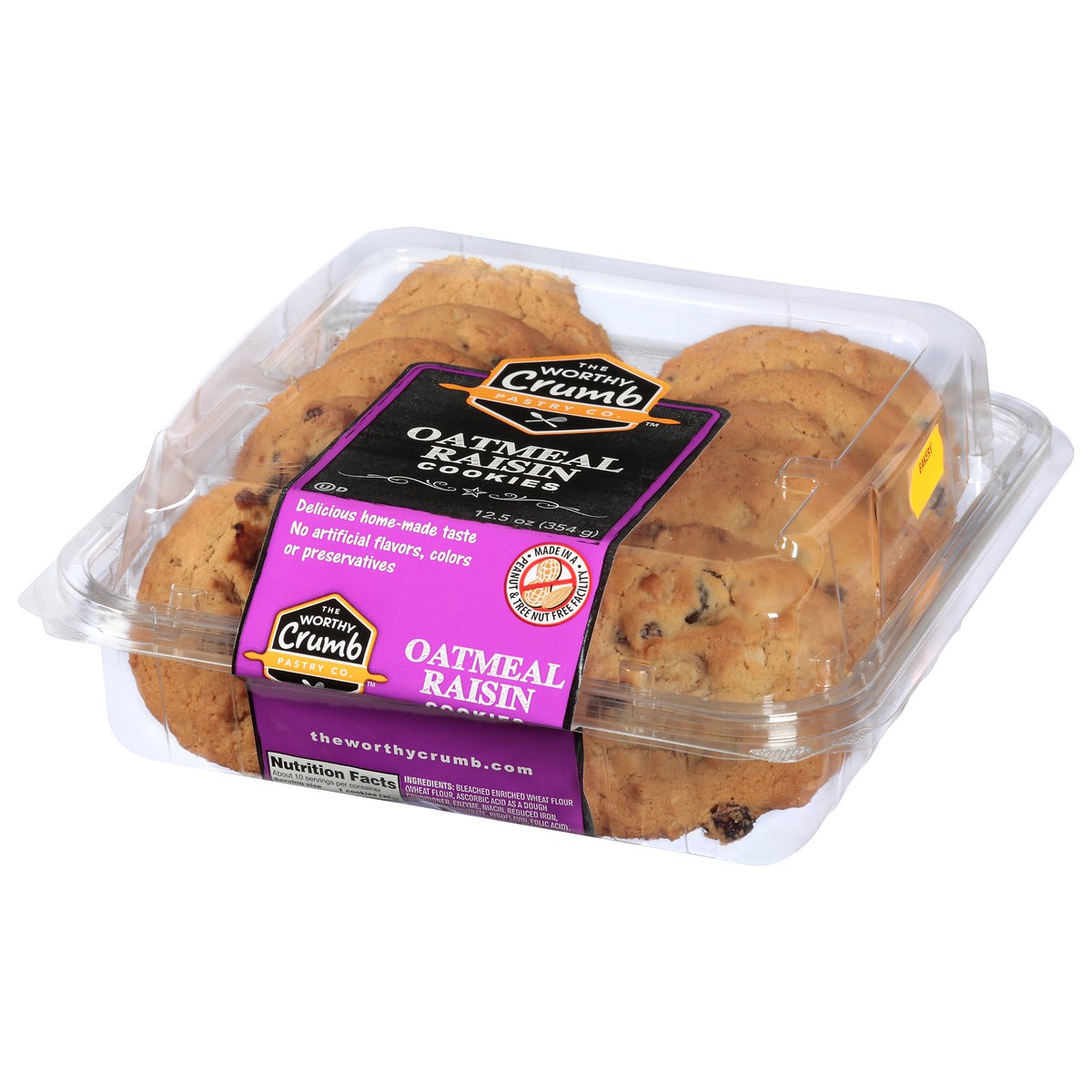 slide 8 of 13, The Worthy Crumb Oatmeal Raisin Cookies 12.5 oz, 12.5 oz