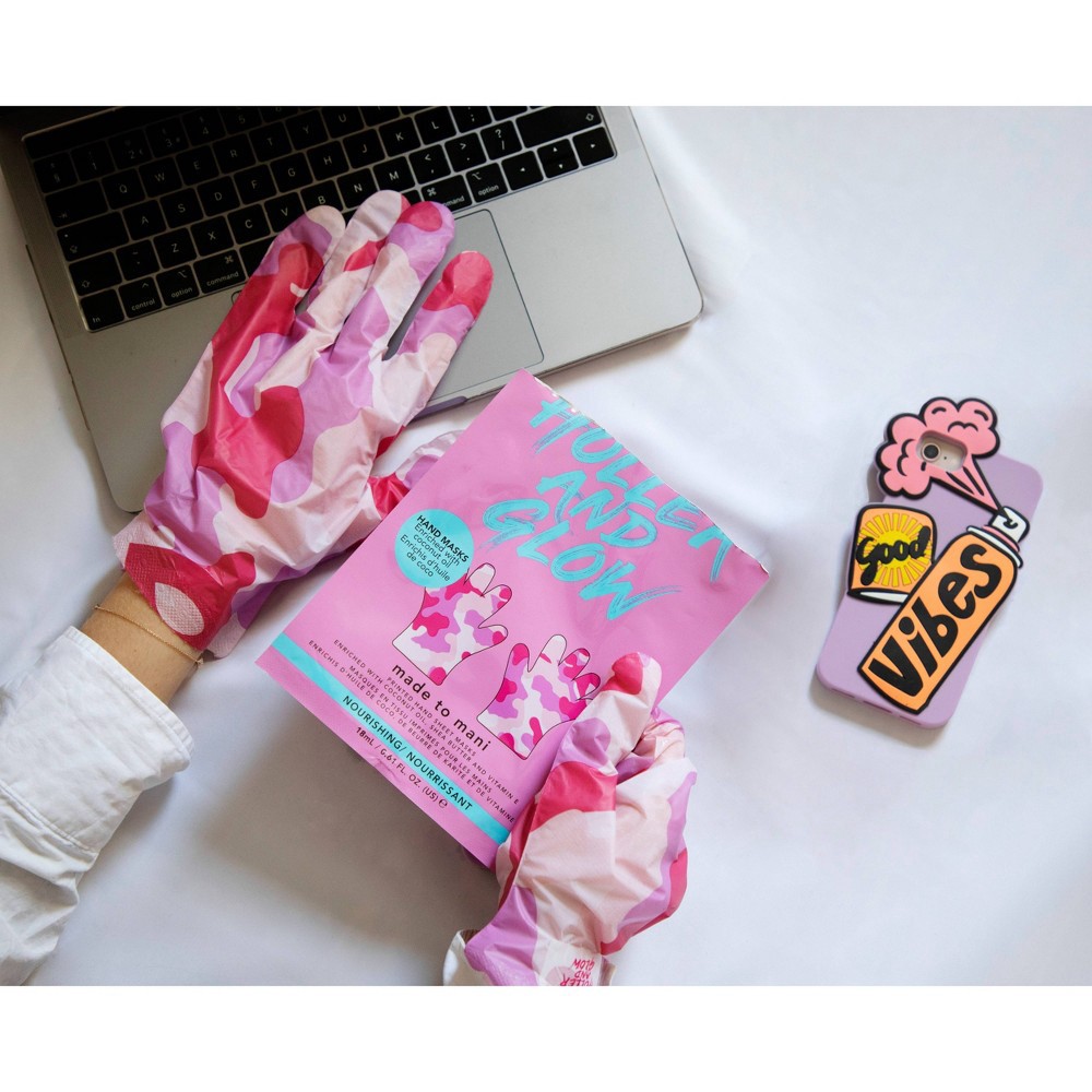 slide 4 of 6, Holler and Glow Printed Hand Mask - 1ct, 1 ct