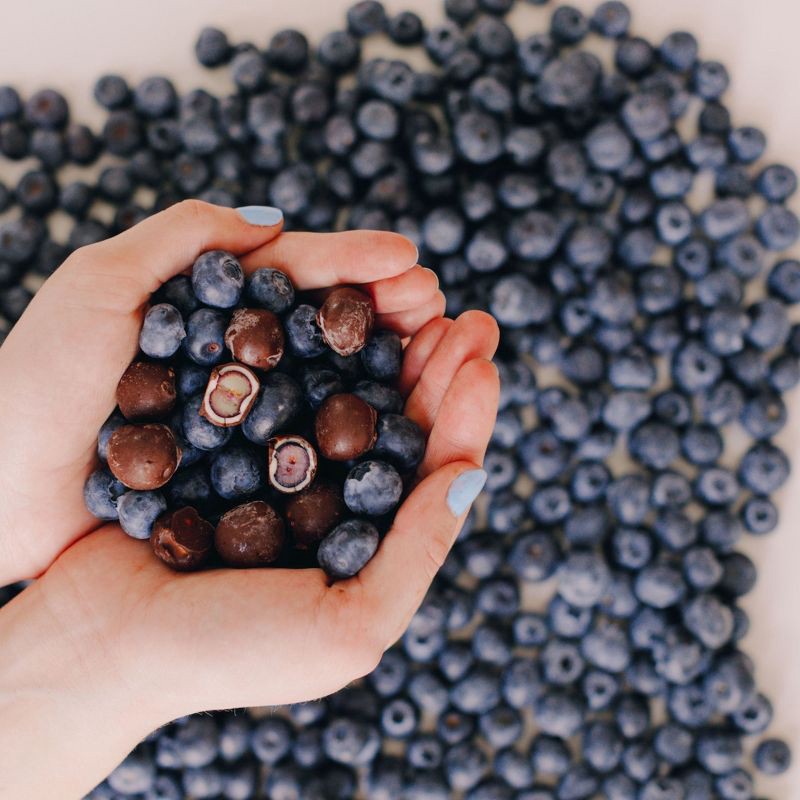 slide 3 of 5, Tru Fru Frozen Whole Blueberries Immersed White & Dark Chocolate - 8oz, 8 oz