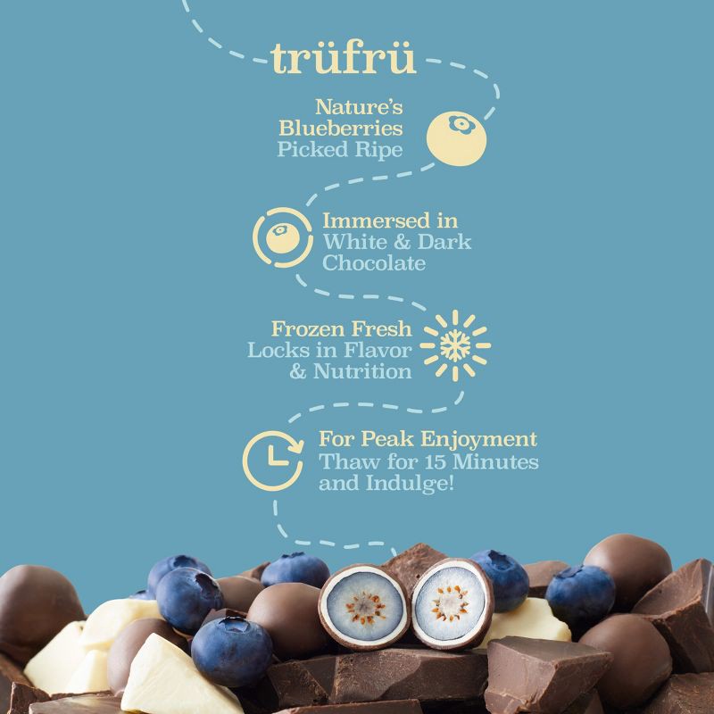 slide 5 of 5, Tru Fru Frozen Whole Blueberries Immersed White & Dark Chocolate - 8oz, 8 oz