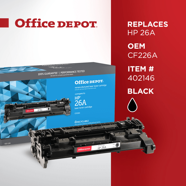 slide 4 of 5, Office Depot Brand Od26A Remanufactured Toner Cartridge Replacement For Hp 26A Black, 1 ct