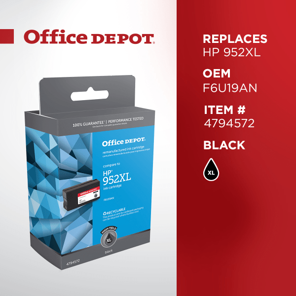 slide 5 of 5, Office Depot Brand Od952Xlbnv3 (Hp 952Xl) High-Yield Remanufactured Black Ink Cartridge, 1 ct