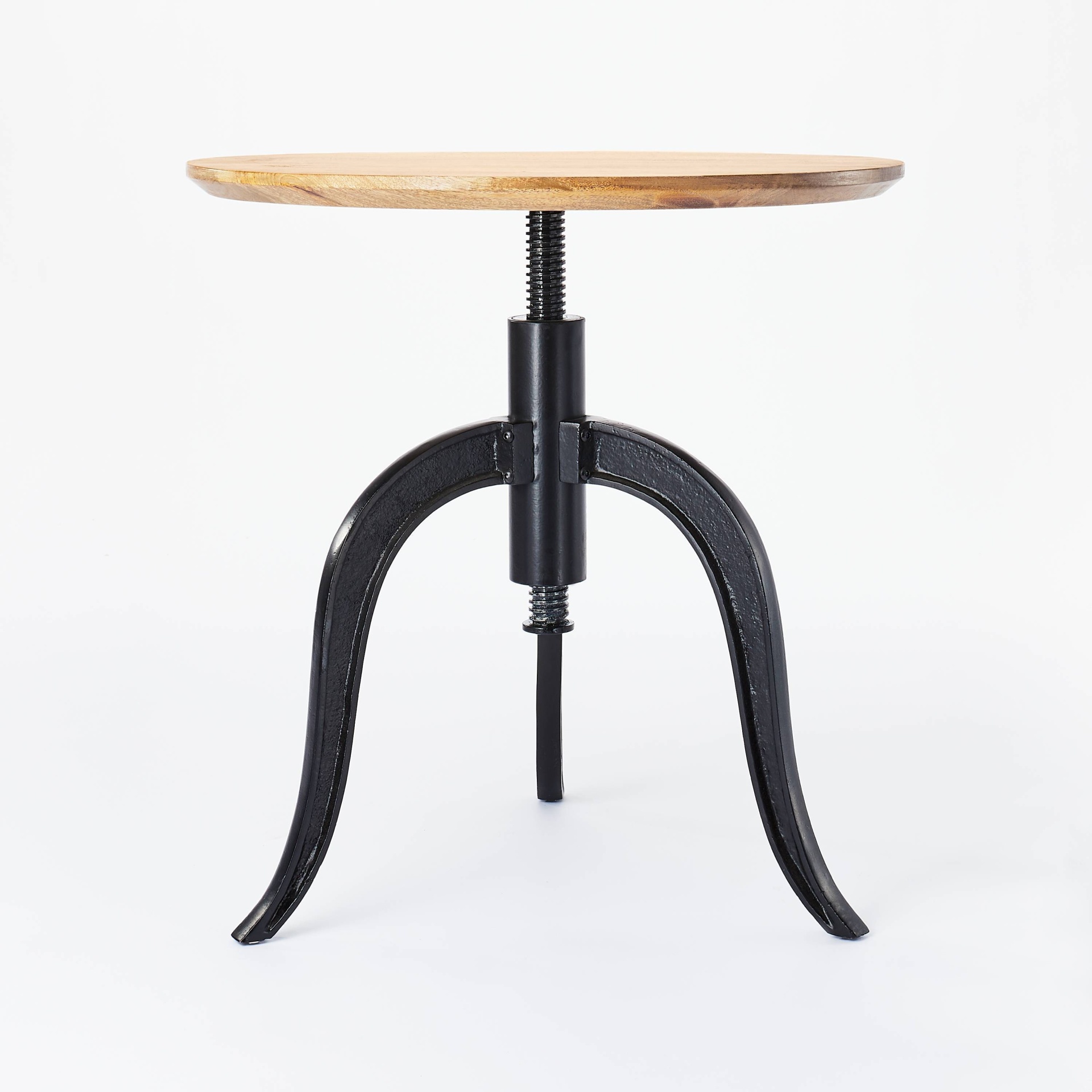 slide 1 of 5, Threshold designed w/Studio McGee Round Wood End Table with Adjustable Height Brown - Threshold designed with Studio McGee, 1 ct