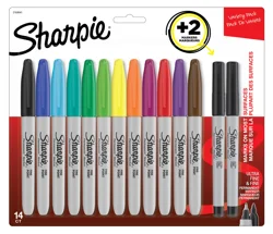 Sharpie Permanent Markers, Fine and Ultra-Fine Points, Assorted, 14 Count
