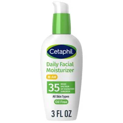 Cetaphil Daily Face Moisturizer Sunscreen Lotion - SPF 35 - 3 fl oz: Hypoallergenic, Contains Vitamin E, Oxybenzone-Free