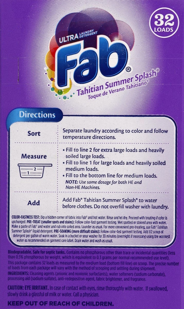 slide 2 of 4, fab Laundry Detergent 2.1 lb, 2.1 lb