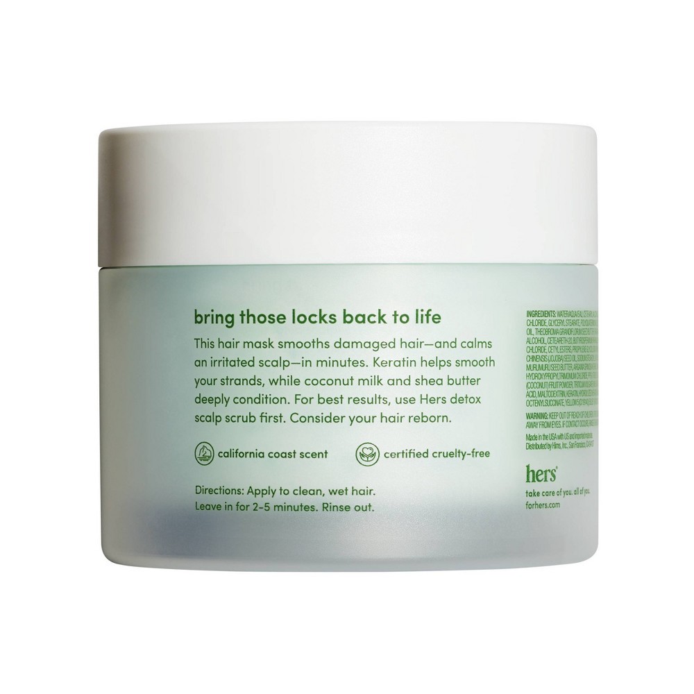 slide 2 of 5, hers Hydrating Rapid Repair Hair Mask with Coconut Oil, Keratin & Shea Butter - 8oz, 8 oz
