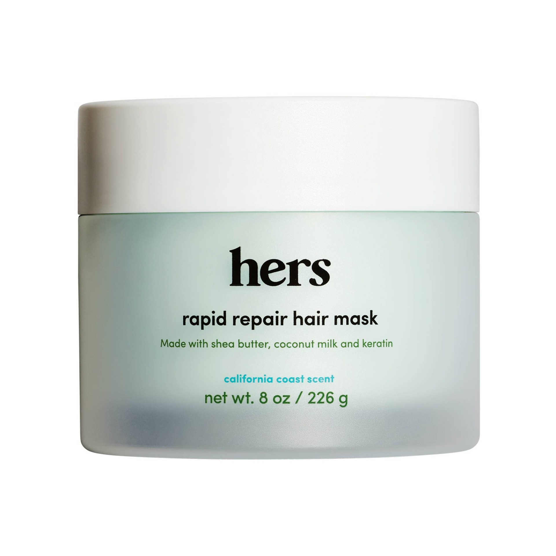 slide 1 of 5, hers Hydrating Rapid Repair Hair Mask with Coconut Oil, Keratin & Shea Butter - 8oz, 8 oz